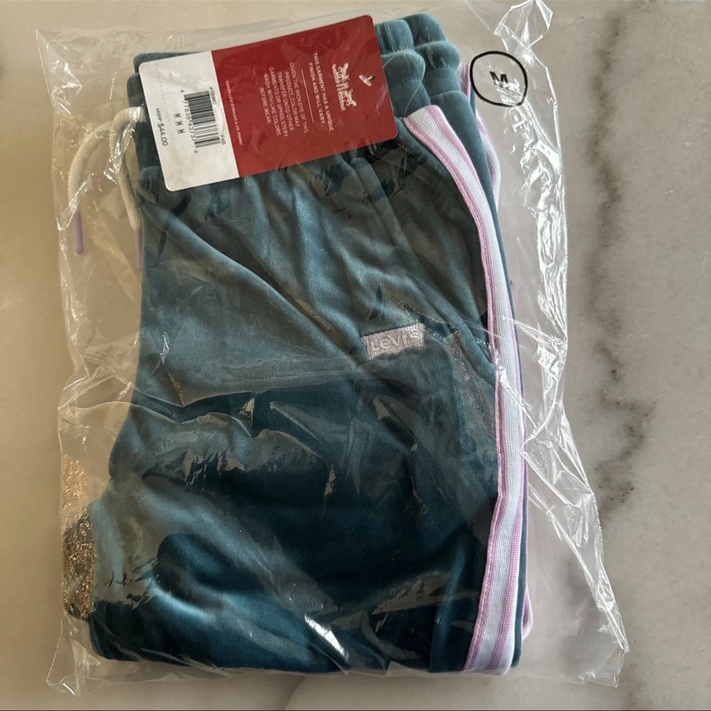 Levi's Girls Velour Jogger Pants Blue Teal